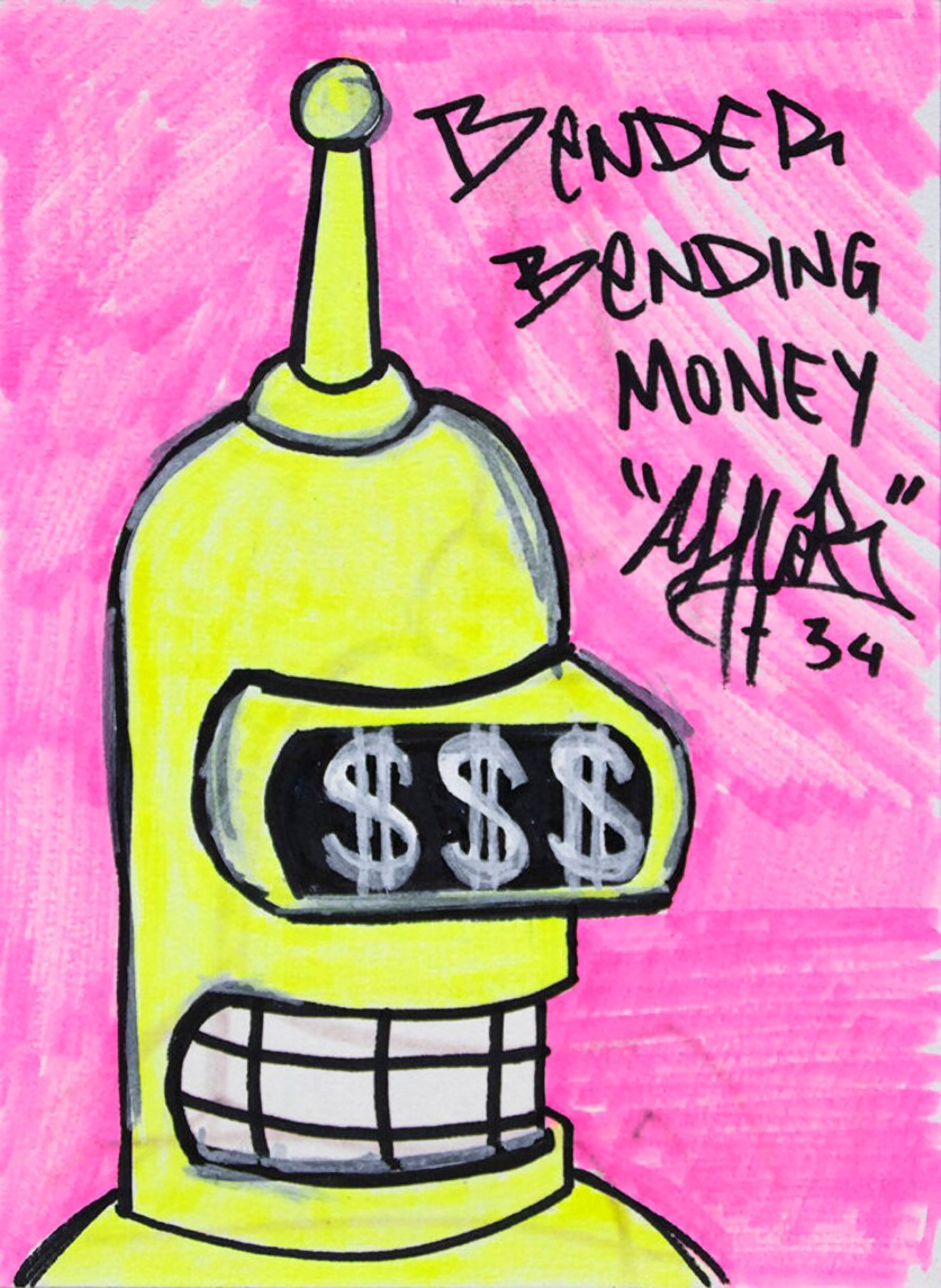 Bender Money Eyes Ahcor pop art