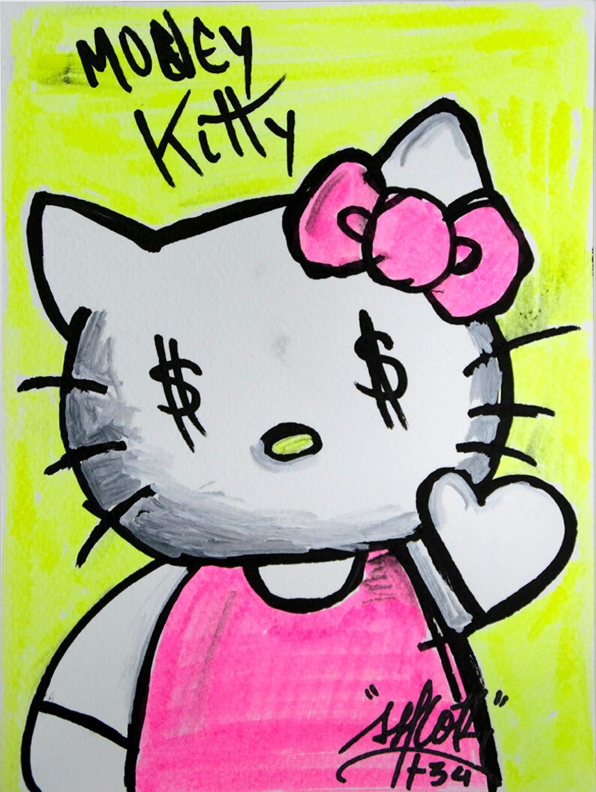 Kitty Money Eyes Ahcor pop art