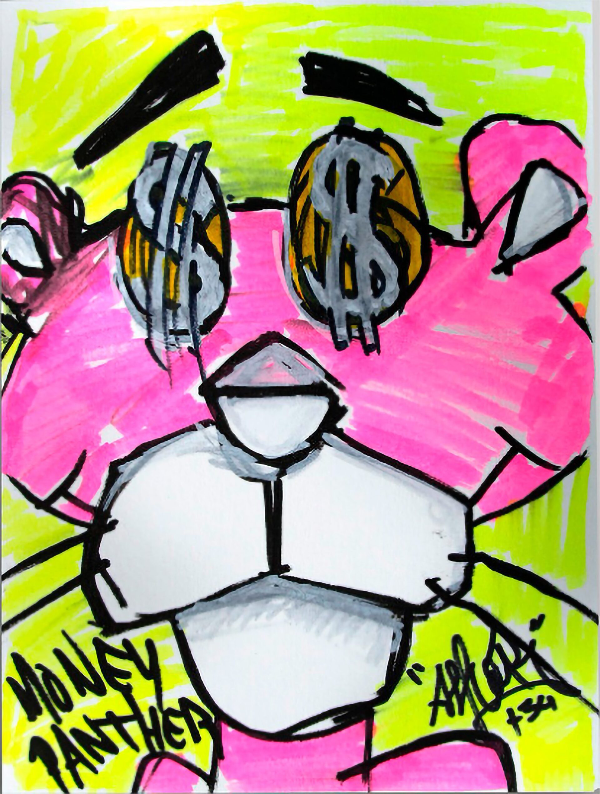 Pink Panther Money Eyes Ahcor pop art
