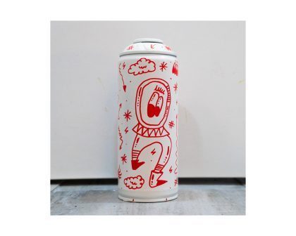 Astronaut custom spray urbano graffiti blanco y rojo