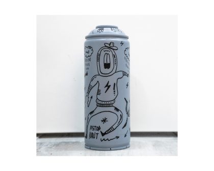 Astronaut custom spray urbano graffiti gris 2