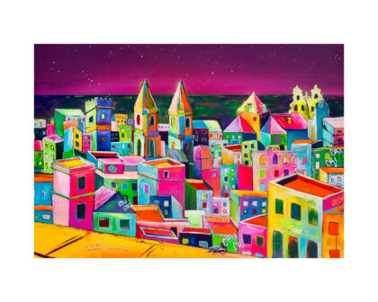 Una noche de verano en Cádiz. Pintura contemporánea de Sensi