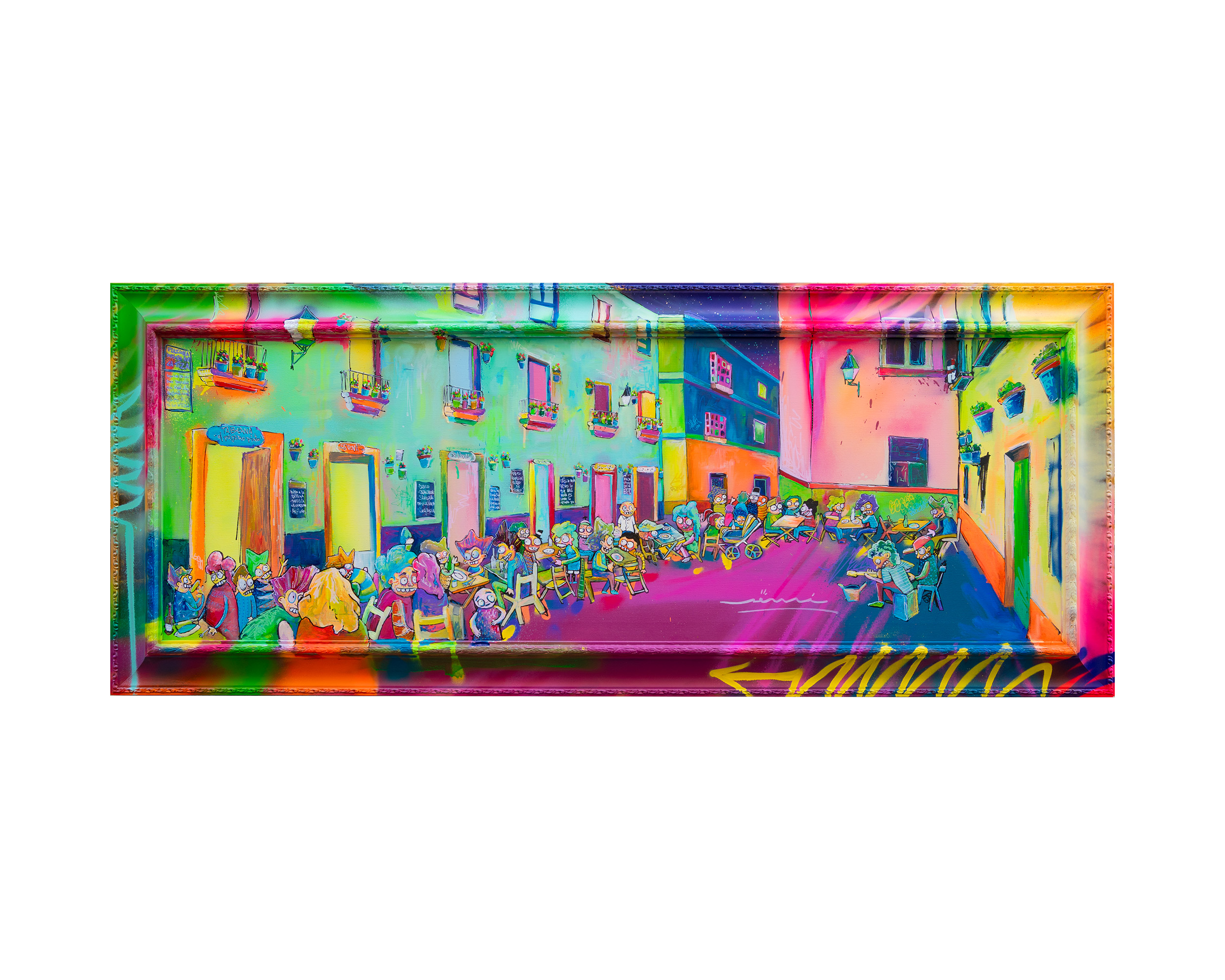 Pintura original pintada por sensi sobre Taberna el Tio de la Tiza de Cádiz