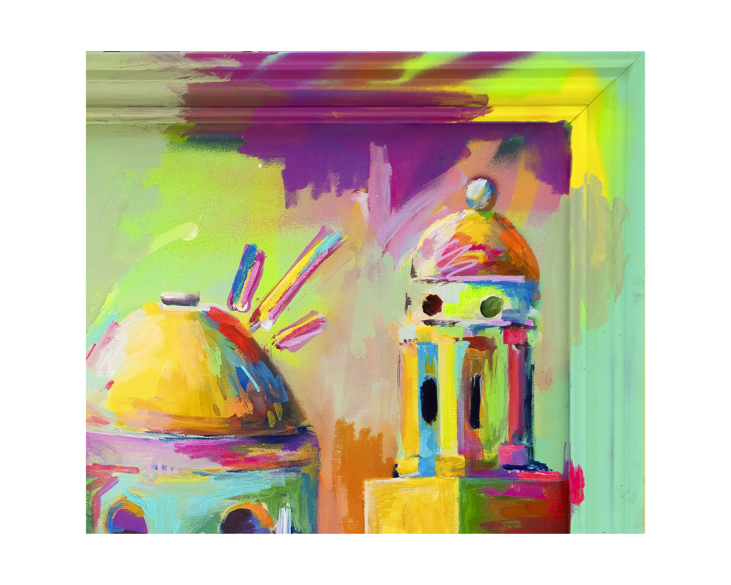 Pictocatedral, un cuadro original de sensi inspirado en la catedral de Cádiz y que combina clasicismo y lenguaje urbano. detalle